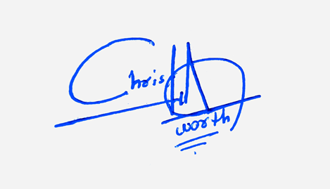 Chris Hemsworth Name Cursive Handwritten Signature Style Ideas
