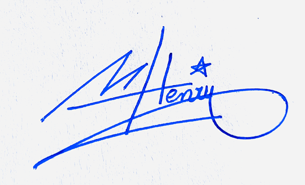 M Henry Name Cursive Signature Ideas
