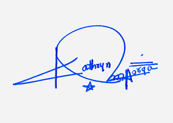 Kathryn Mayorga Name Cursive Handwritten Signature Style Ideas