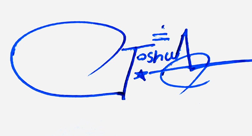 Joshua Name Cursive Handwritten Signature Style Ideas
