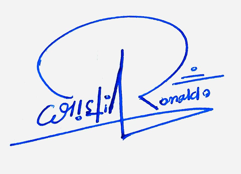 Cristiano Ronaldo Name Cursive Handwritten Signature Style Ideas